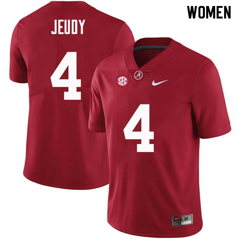 Alabama Crimson Tide Women's Jerry Jeudy #4 Crimson NCAA Nike Authentic Stitched College Football Jersey LO16E50UV